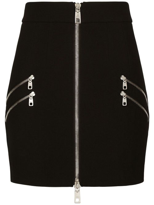 Zip detail mini skirt - Black