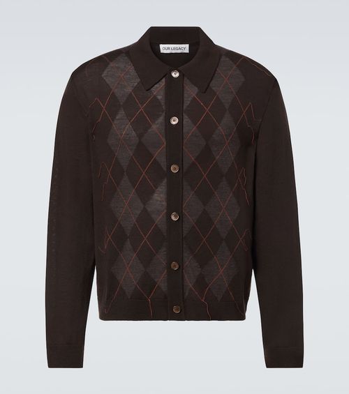Evening argyle wool cardigan