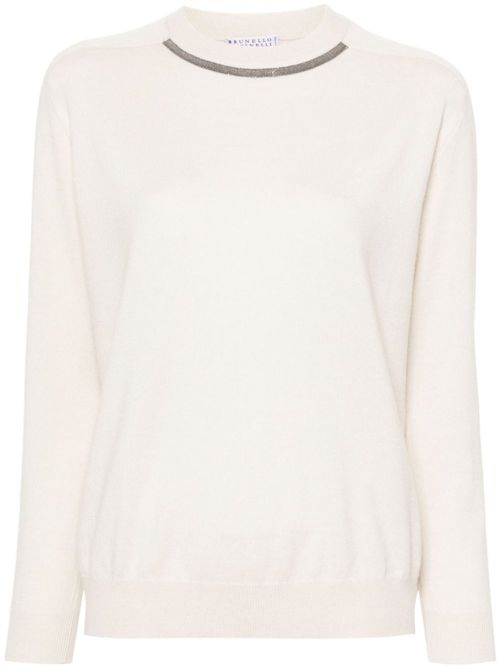 Monili-chain knitted top - Neutrals