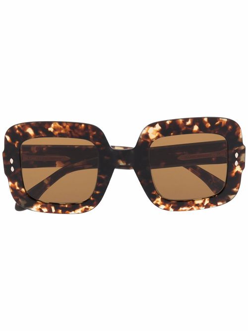 Tortoiseshell square-frame sunglasses - Brown