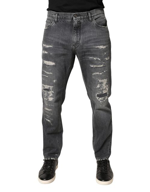 Distressed Denim Jeans — Gray