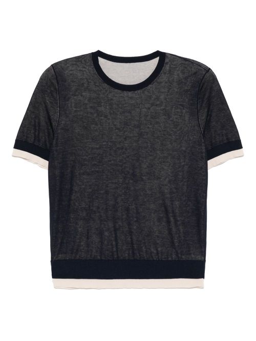 LESS spliced short sleeved knitted t-shirt - Blue