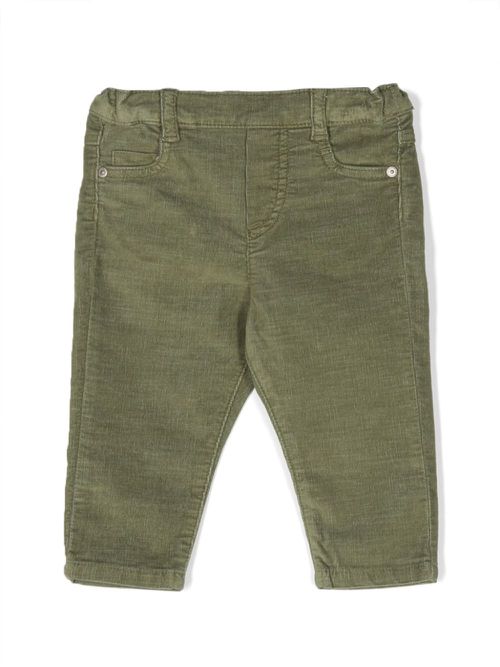 Logo-patch stretch-cotton trousers - Green