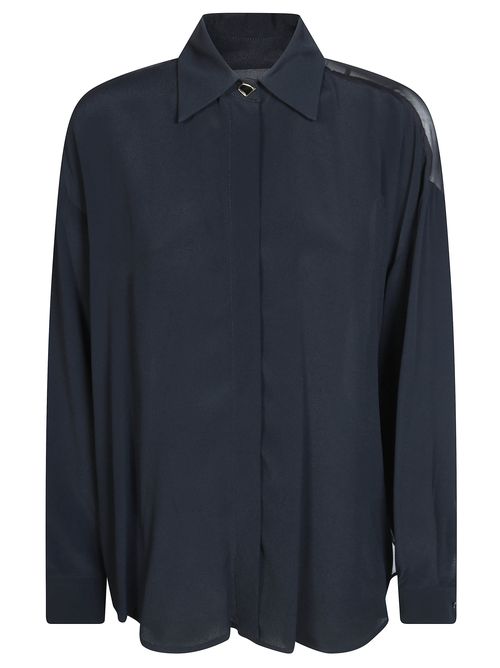 Women's Oversized Silk-Blend Crepe de Chine Shirt