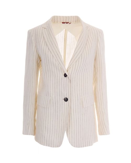 Off White Stripes Notched Lapel Blazer
