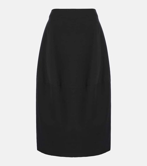 Skye cotton and wool midi skirt