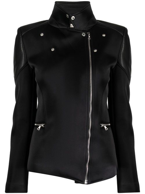 Zip-up leather jacket - Black