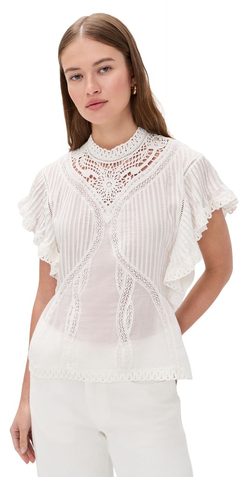 Off-White Blouse with Appliques Off-White