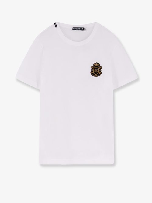 Logo-Embroidered Patch T-Shirt — White