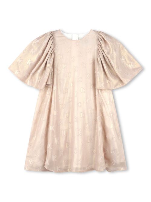 Logo-jacquard foiled dress - Gold