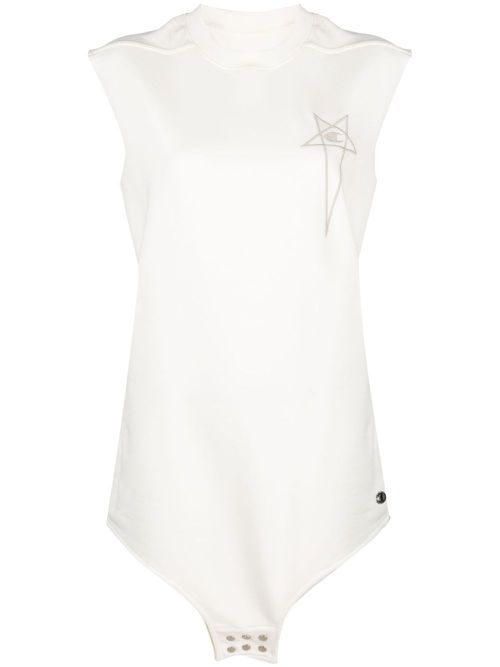 Logo-embroidered cotton tank top - White