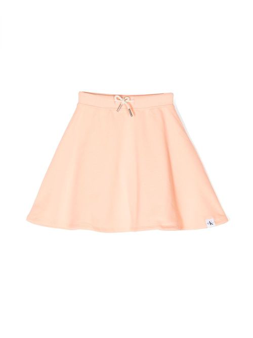 Logo-patch flared mini skirt - Orange