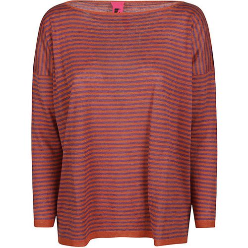 Alessandro Aste Boat Neck Striped Linen Sweater