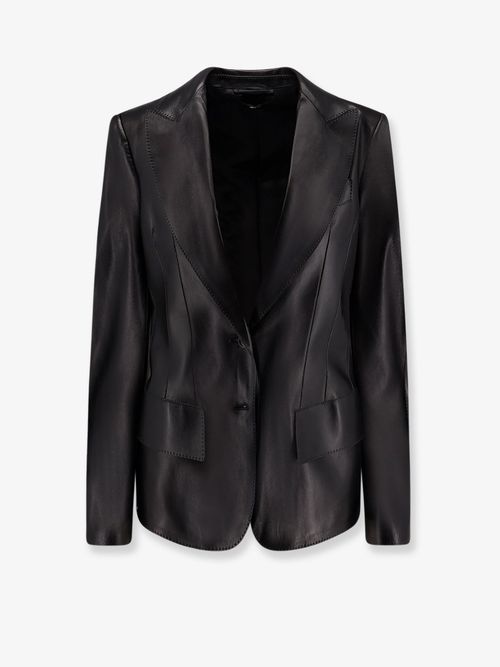 Lamb Leather Blazer — Black