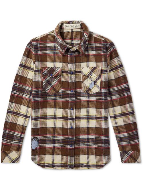 Distressed Checked Cashmere Shirt