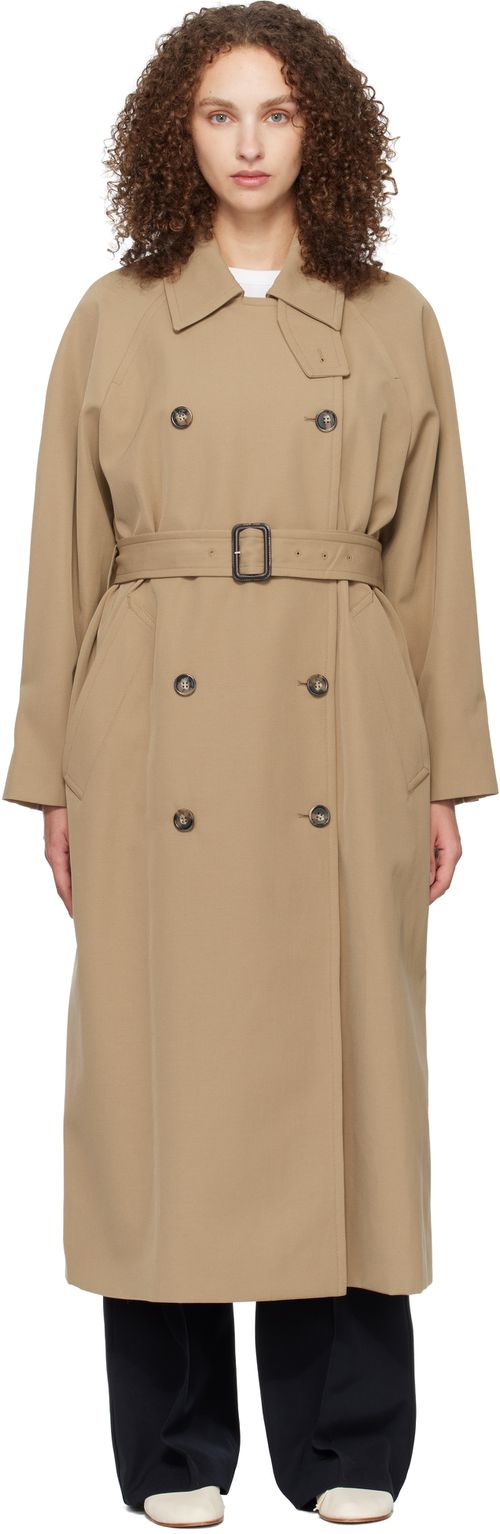 Beige Belted Trench Coat