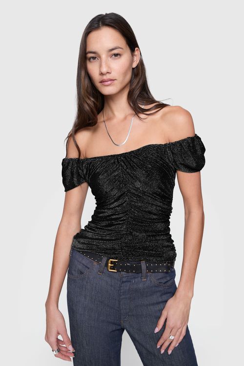 Rebecca Minkoff Devin Off Shoulder Top In Black