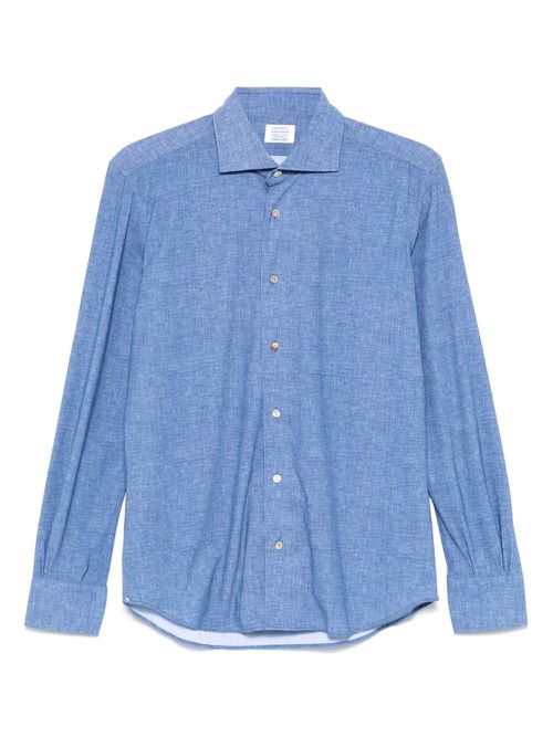 Mazzarelli mélange-effect shirt - Blue