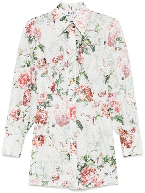 Floral-print mini dress - White