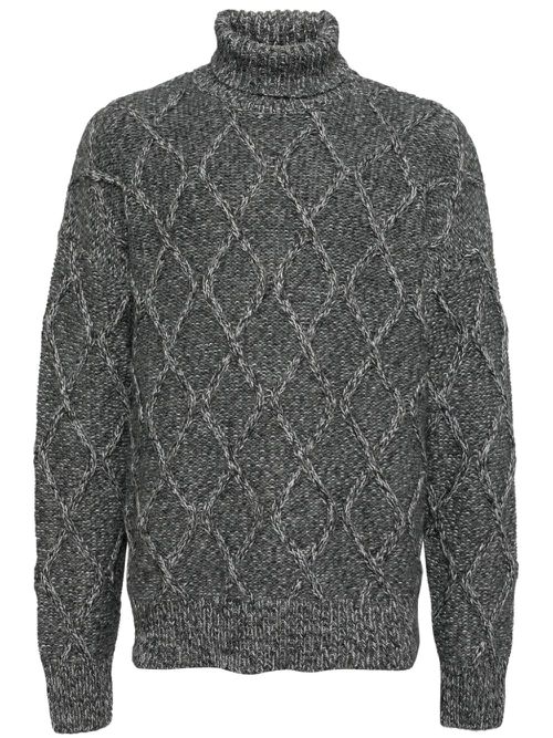 Cable-knitted jumper - Grey