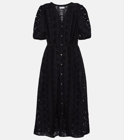 Rorio embroidered cotton midi dress
