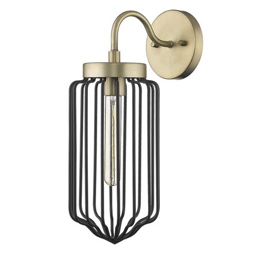 Aged Brass One Light Wall Sconce from the Reece Collection