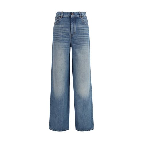 High-Rise Wide-Leg Jeans — Blue