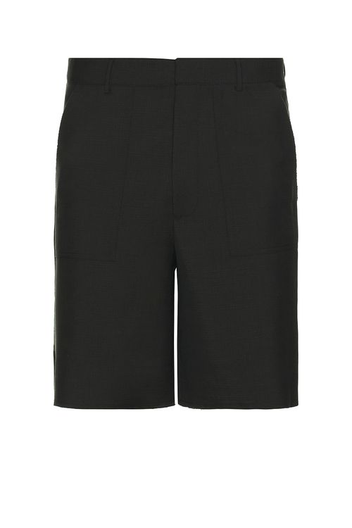 Mimchik Frayed Shorts in Midnight Green - Green.  52 also in