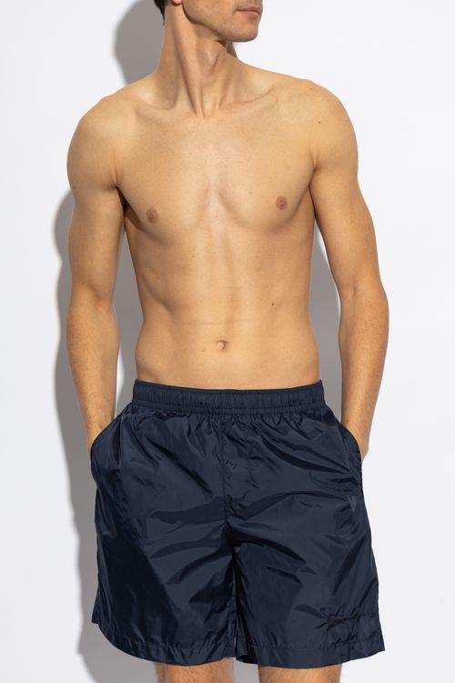 Swim Shorts With Logo, Men's, Navy Blue