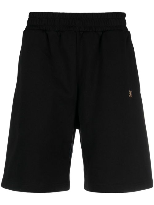 Monogram-plaque track shorts - Black