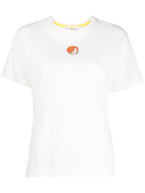 Logo-embroidered organic-cotton T-shirt - White