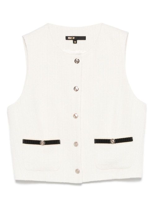 Sleeveless tweed jacket - Neutrals