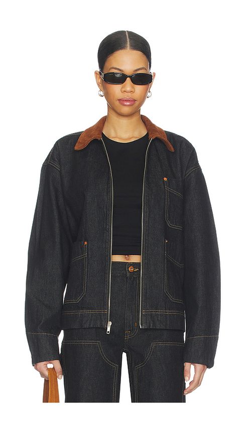 SLVRLAKE Casey Square Worker Jacket in Black. M. Also in