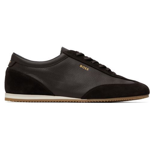 Brown Suede Trrim Leather Sneakers