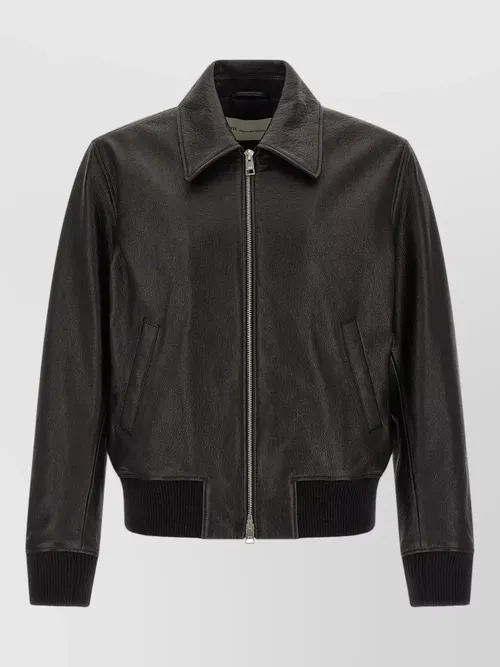 Ami Paris - ami de coeur leather bomber jacket