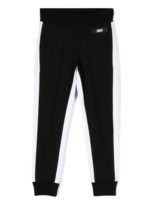 Side stripe track pants - Black