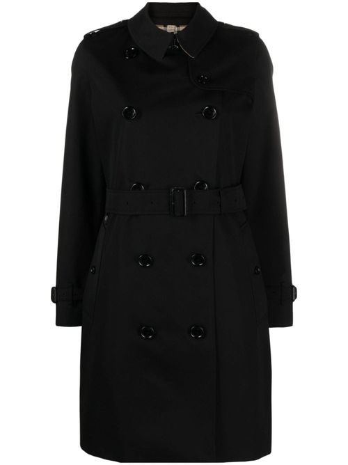 Double-breasted cotton coat - Black