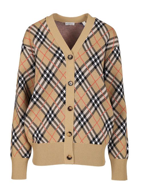 Check Cardigan Knitwear Multicolor