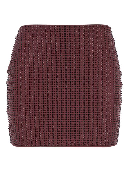 Rhinestone-embellished mini skirt - Red