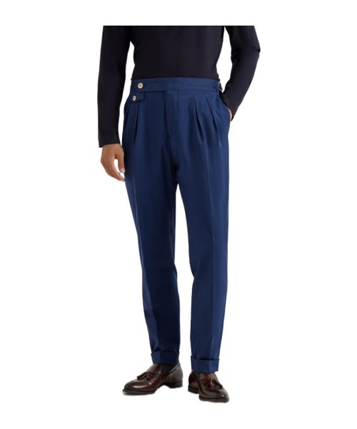 Pleated-front tailored trousers