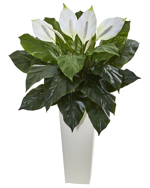 3ft Spathiphyllum Artificial Plant in Tower Planter