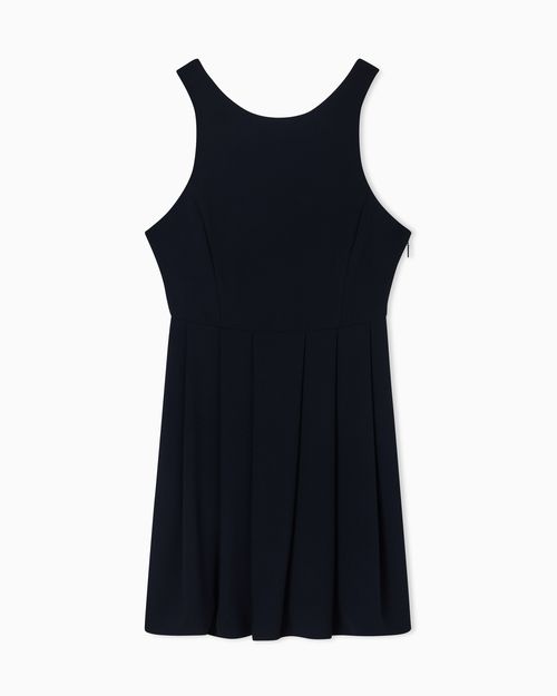 Short Light Crepe Dress with Asymmetric Draping