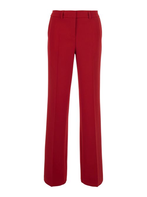 High-Waist Trousers — Red