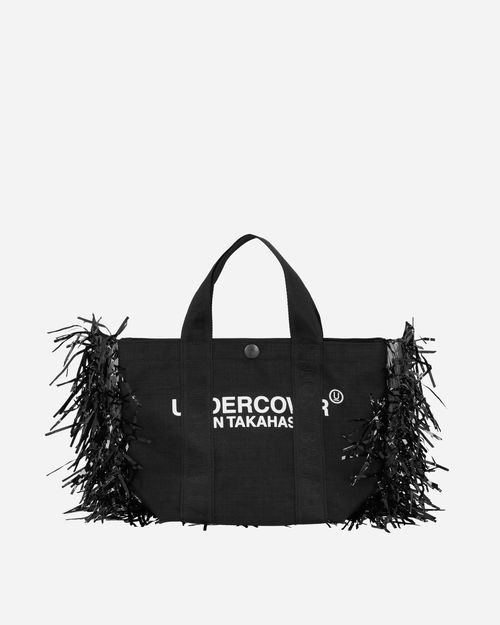 Fringe Nylon Tote Bag Black