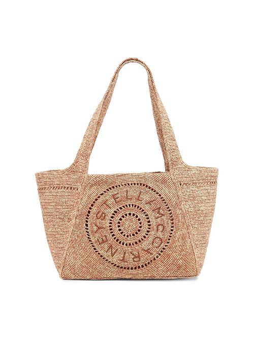 Women's Salt & Pepper Crocheted Raffia Tote Bag - Natural Teak
