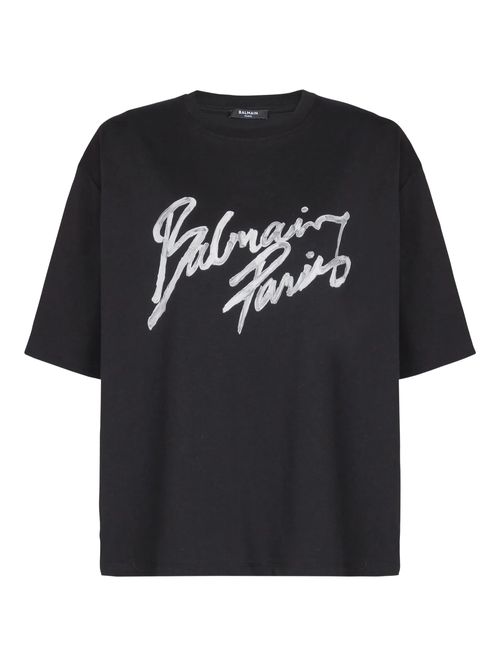 Paris Brush Print Cotton T-Shirt for Women