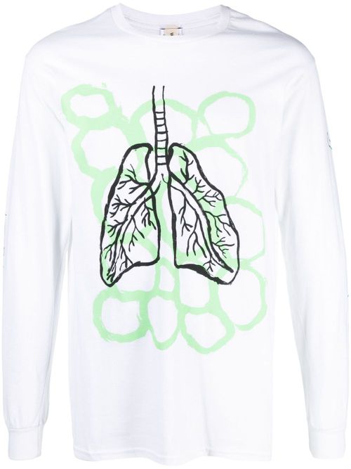 Grapgic-print cotton T-shirt - White