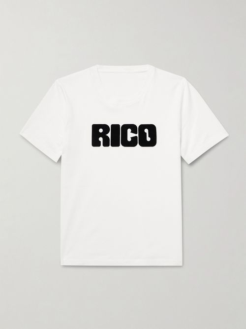 Logo-Flocked Cotton-Jersey T-Shirt