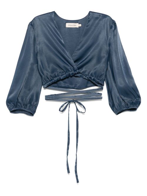 Satin blouse - Blue