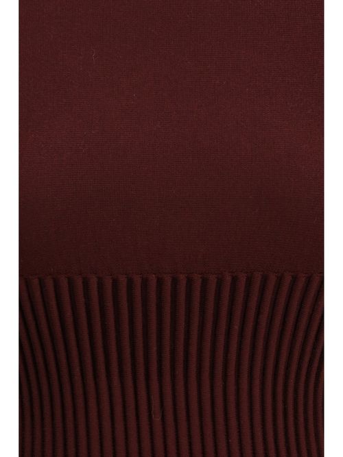 Ribbed Wool Top — Burgundy